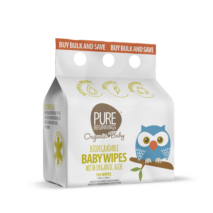 Biodegradable Baby Wipes with Organic Aloe