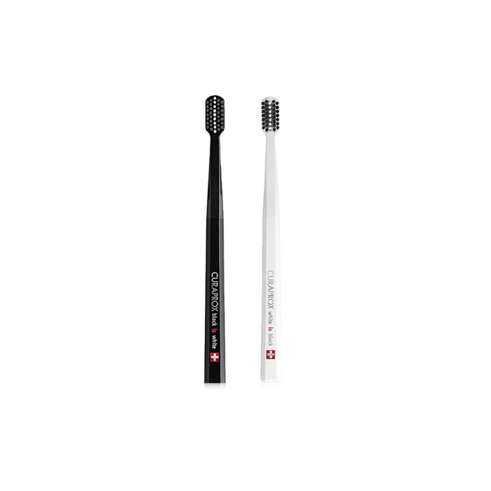 White Is Black Toothbrush Duo Pack (1 White Brush 1 Black Brush)
