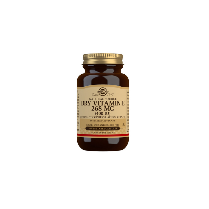 Natural Source Dry Vitamin E 268 mg (400 IU) Vegetable Capsules-Pack of 50