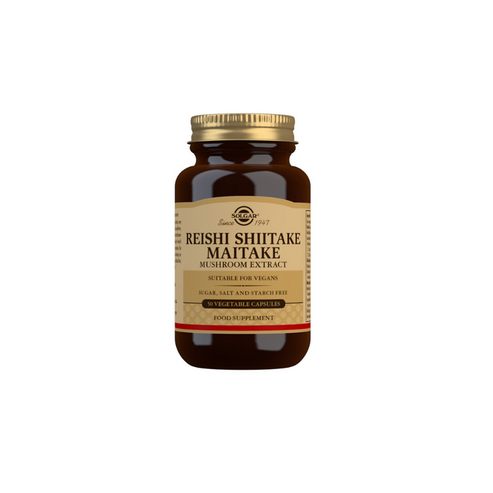 Reishi Shiitake Maitake Mushroom Extract Vegetable Capsules-Pack of 50