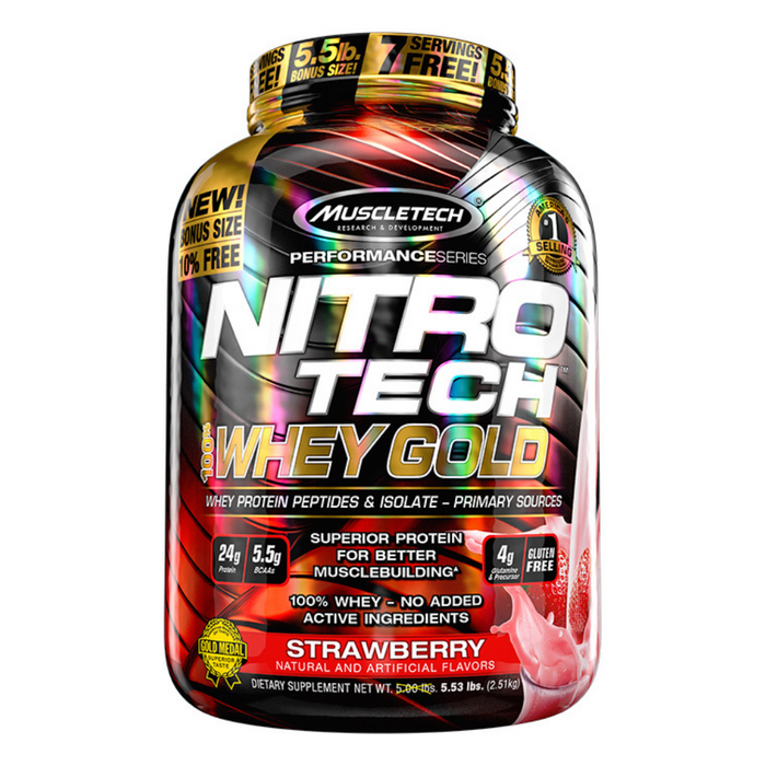Nitro-Tech 100% Whey Gold | Strawberry - 2.51kg