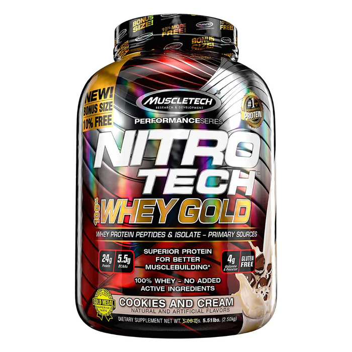 Nitro-Tech 100% Whey Gold | Cookies and Cream - 2.51kg