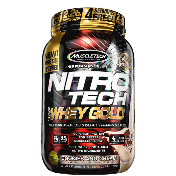 Nitro-Tech 100% Whey Gold | Cookies and Cream - 1kg