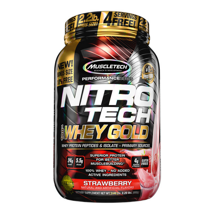 Nitro-Tech 100% Whey Gold | Strawberry - 999g