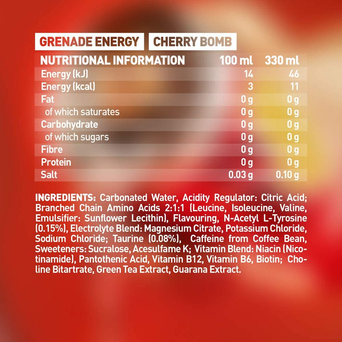 Energy Functional Energy Drink | Cherry Bomb, 330ml Pack of 12