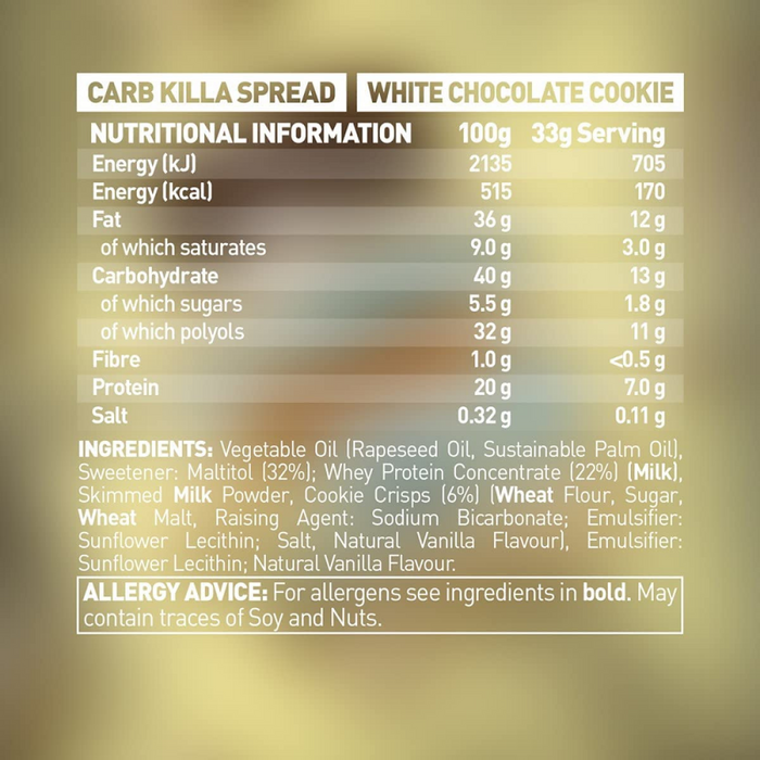 CARB KILLA® Protein Spread | White Chocolate Cookie